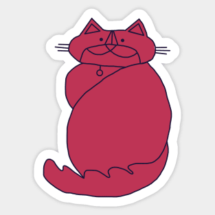 Kevin the Cat in Viva Magenta Color of the Year 2023 Sticker